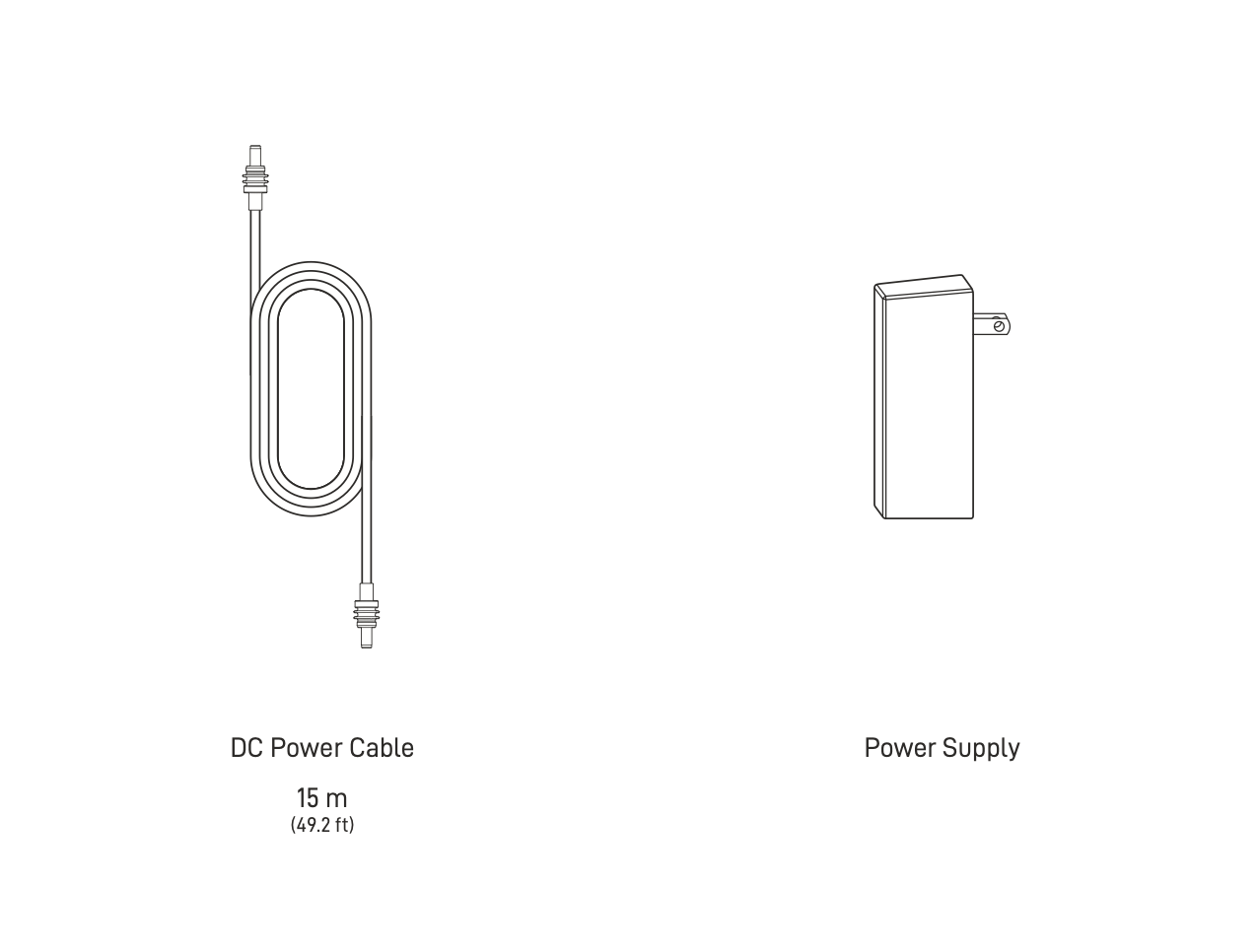 Starlink Mini DC cable and AC wall adapter